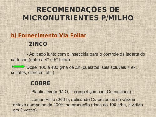 Fontes de Micronutrientes - Adubos e AdubaÃ§Ãµes