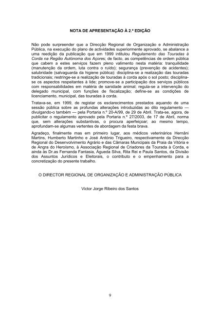 Regulamento das Touradas Ã  Corda na RegiÃ£o AutÃ³noma dos AÃ§ores