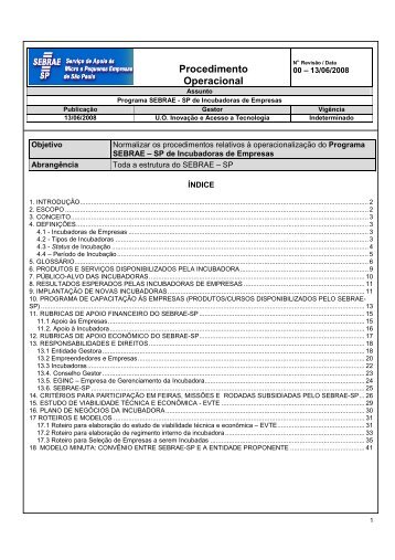 Procedimento Operacional - Sebrae