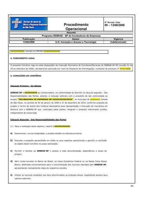 Procedimento Operacional - Sebrae