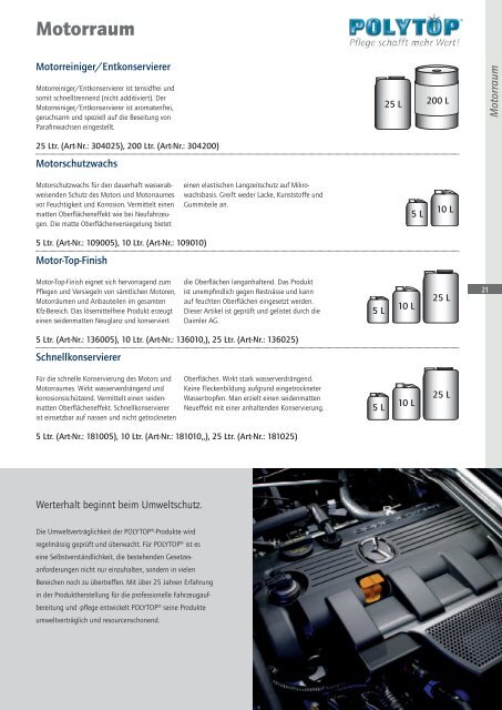 Motorraum - POLYTOP Autopflege GmbH