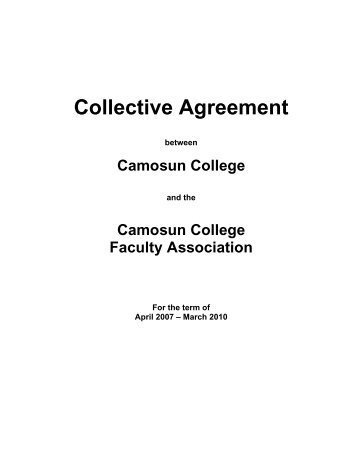 Collective Agreement - Federation of Post-Secondary Educators of BC