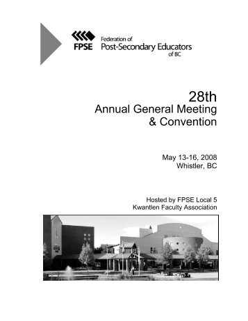 Annual General Meeting & Convention - Federation of Post ...