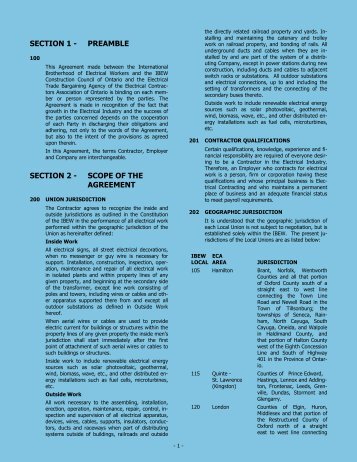 SECTION 1 - PREAMBLE SECTION 2 - SCOPE ... - IBEW Local 353