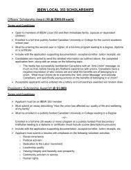 IBEW LOCAL 353 SCHOLARSHIPS Application Form