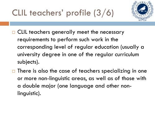 CLIL Teacher's Competence Grid