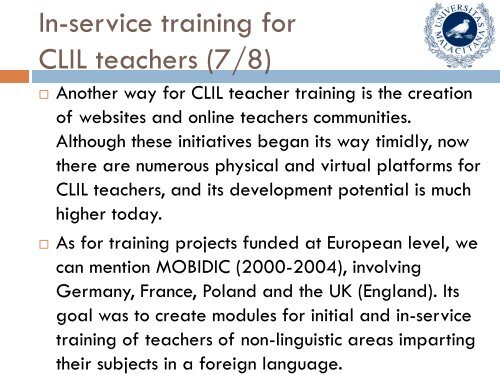 CLIL Teacher's Competence Grid