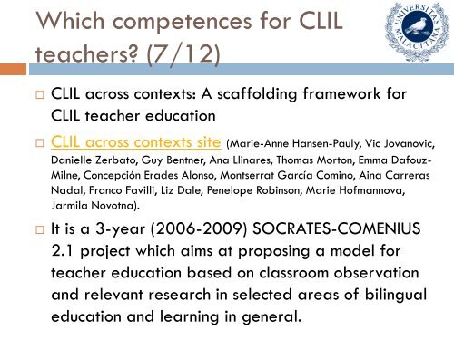 CLIL Teacher's Competence Grid