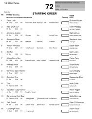 STARTING ORDER - Millstreet Horse Show