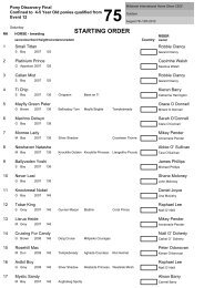 STARTING ORDER - Millstreet Horse Show