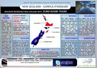 NEW ZEALAND - SAMPLE ITINERARY - Euro Rugby Tours