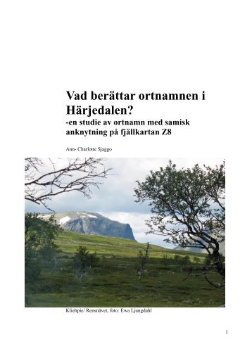 samiska ortnamn i Harjedalen.pdf - Saemieh Saepmesne â I det ...