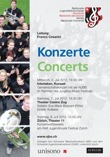 Konzerte Concerts - Nationales Jugendblasorchester