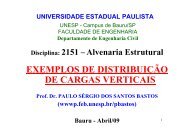 EXEMPLOS DE DISTRIBUIÃÃO DE CARGAS VERTICAIS - Unesp