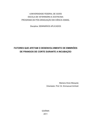 FATORES QUE AFETAM O DESENVOLVIMENTO DE ... - UFG