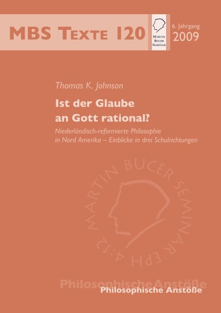 Ist der Glaube an Gott rational? - Martin Bucer Seminar