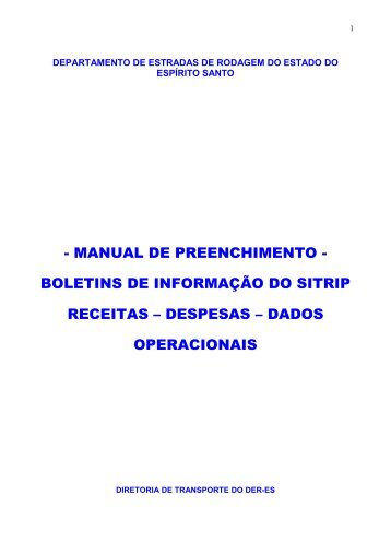 - MANUAL DE PREENCHIMENTO - BOLETINS DE ... - DER-ES