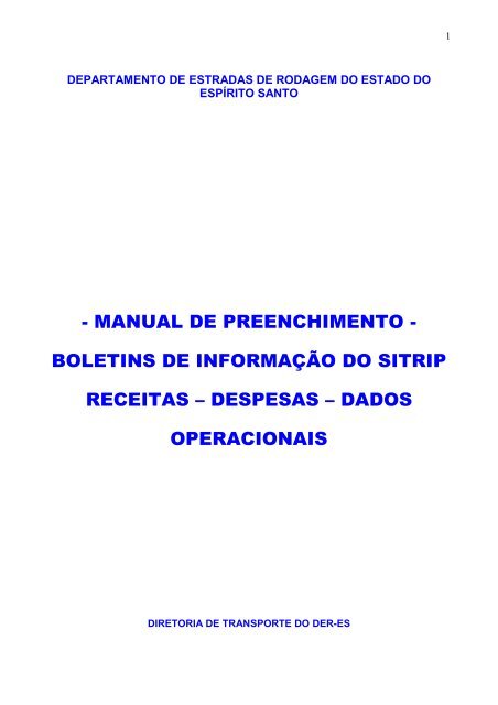 - MANUAL DE PREENCHIMENTO - BOLETINS DE ... - DER-ES