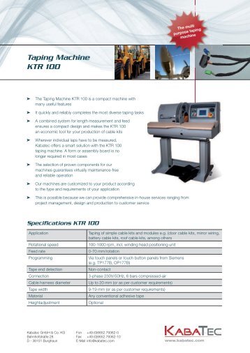 Taping Machine KTR 100 - PS Electronic