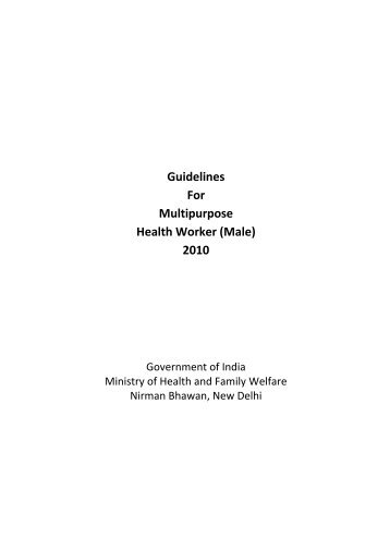 Guidelines for Multipurpose Health Worker (Male) - Ministry of ...