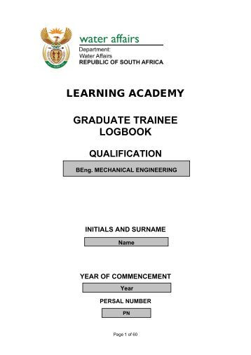 LEARNING ACADEMY GRADUATE TRAINEE LOGBOOK