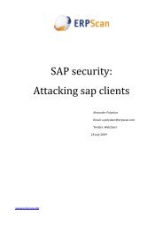 SAP Security - Attacking SAP clients - ERPScan