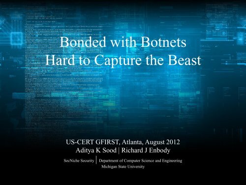 Bonded with Botnets. - SecNiche Security Labs
