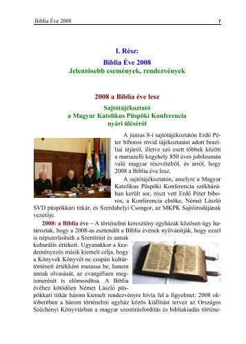 A Biblia Ãve fejezet (PDF) - A Szent Jeromos Katolikus BibliatÃ¡rsulat ...