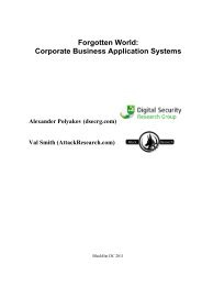 Forgotten World: Corporate Business Application Systems - ERPScan