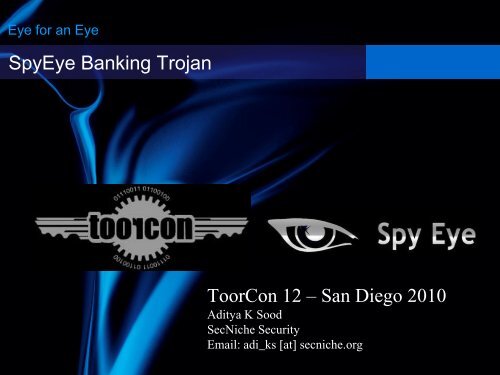 SpyEye Banking Trojan. - SecNiche Security Labs