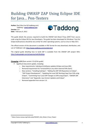 Building OWASP ZAP Using Eclipse IDE for Java - Taddong