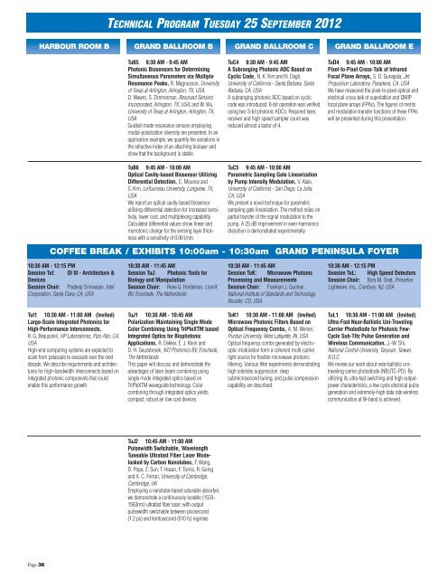 IEEE Photonics Conference 2012