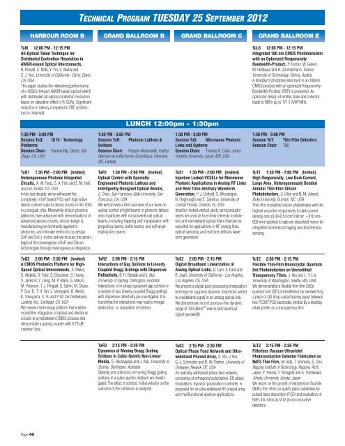 IEEE Photonics Conference 2012