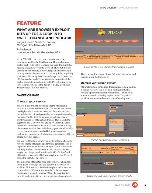 Sweet Orange Exploit Pack Design Analysis - SecNiche Security Labs