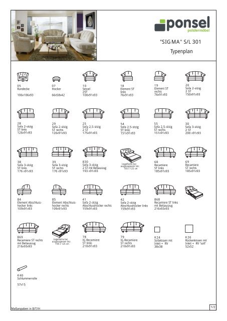 Typenplan "SIGMA" S/L 301 - Ponsel