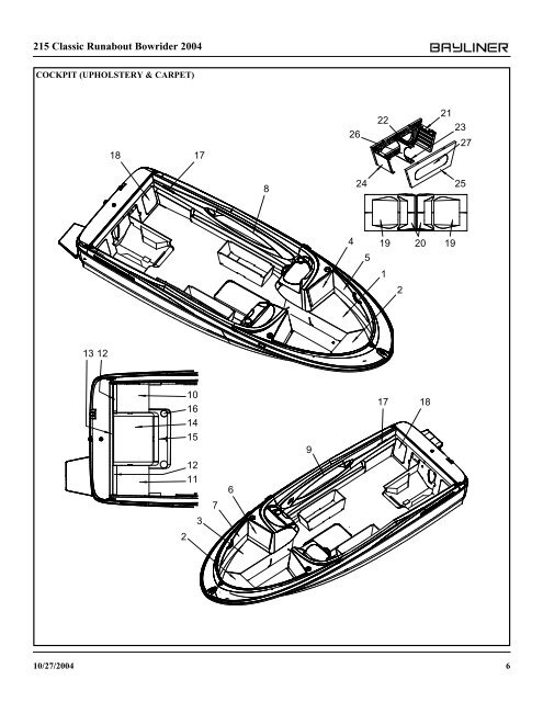 cockpit (upholstery & carpet) - Bayliner Parts