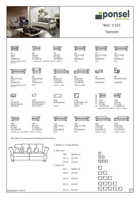 Typenplan "BIG" S 523 - Ponsel