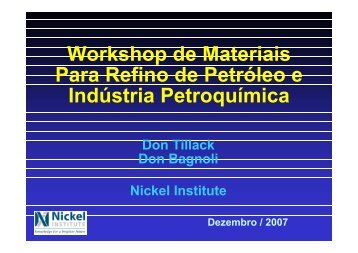 Workshop de Materiais Para Refino de Petróleo e Indústria ...
