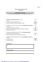 Raport de evaluare a implementariii legii Nr. 544/2001 - ITM Botosani