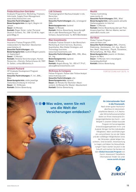 trainees gesucht! - Hobsons.ch