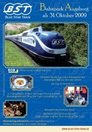 Flyer mit Lageplan Bahnpark Augsburg - im Blue-Star-Train