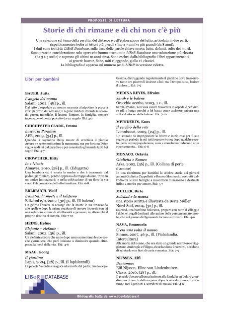 Una proposta di lettura per bambini e ragazzi - Liberweb