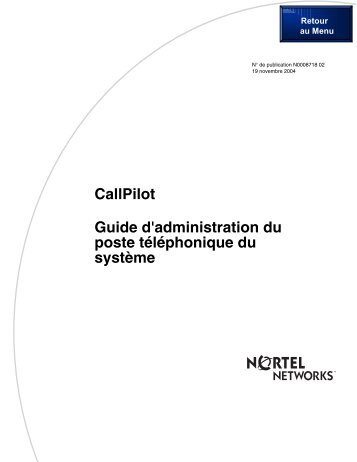 Avaya - Callpilot 100-150 Administration.pdf - Groupe Pagex