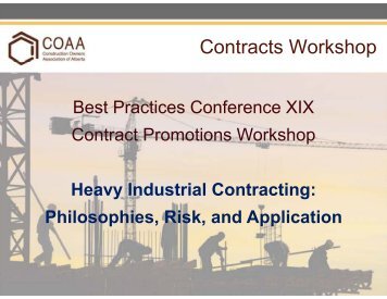 Heavy Industrial Contracting - Construction Owners Association of ...