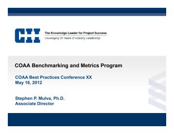 Benchmarking Phase II Update - Construction Owners Association ...
