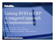 Linking RFID to ERP: A staggered approach to implementation. - PIMA