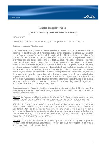 Acuerdo de Confidencialidad - AbellÃ³ Linde