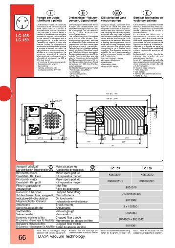 D.V.P. Vacuum Technology E GB D I LC.105 LC.150