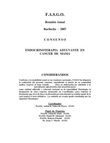 Endocrinoterapia adyuvante en cáncer de mama - fasgo