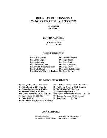 REUNION DE CONSENSO CANCER DE CUELLO UTERINO - fasgo